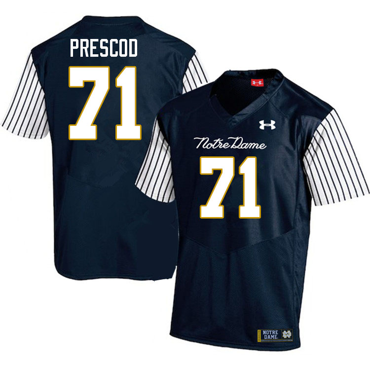 Men #71 Styles Prescod Notre Dame Fighting Irish College Football Jerseys Stitched-Alternate